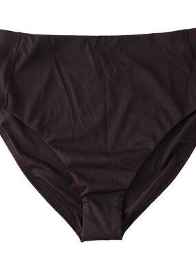 NWT Lands End Black Tugless High Waist Bikini Bottoms 12 Quick Dry